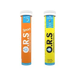 O.R.S Hydration Bundle | Sport Orange + Lemon Tablets Multipack | Electrolytes with Vitamin D & Magnesium for Dehydration, Sports & Travel | Oral Rehydration Salts for Electrolyte Replacement