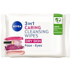 NIVEA Biodegradable Cleansing Wipes Dry Skin (40 sheets), Biodegradable Wipes made from 100% Plant Fibres, Make-Up Wipes, Face Wipes Makeup Remover