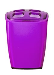 GRUND z22020213 Neon Bicchiere per spazzolini 7 x 6,5 x 10 cm Lilla Accessori, Acrilico, 7,6 x 5 x 10 cm