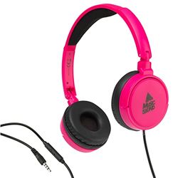 Music Sound | HEADBAND filo Basic | Cuffie on ear pieghevoli con filo e microfono - Jack 3.5 mm - Colore Rosa