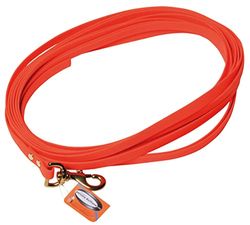 JANUEL - Geleidingslijn voor honden, bio-thane-riem, 10 m x 16 mm, oranje