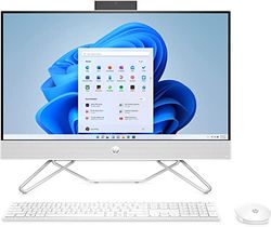 HP 24-cb0000ss - Ordenador de Sobremesa de 23.8", Todo en Uno, Con Cámara, Teclado y Ratón Inalámbricos - (AMD Ryzen 5 5500U, 16 GB RAM, 512 GB SSD, Windows 11 Home), Blanco