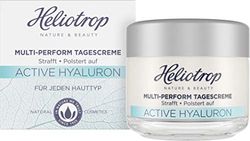 Heliotrop Anti-aging dagvård för alla hudtyper, vegansk naturkosmetik, fräsch och märkbart fastare hy, multi-perform dagkräm med naturlig hyaluronsyra, aktiv hyaluron, 1 x 50 ml