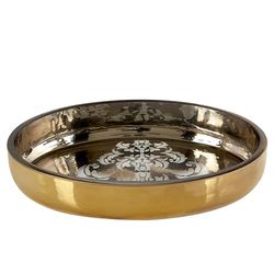 Premier Housewares Elissa portasapone, 9 x 14 x 3 cm, Vetro, Gold, 9 x 14 x 3 cm