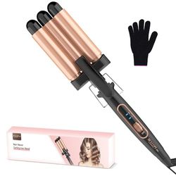 Boucleur 3 Tete Fer a Boucler- BESTOPE MIX 22mm Boucleur a Cheveux en Céramique Fer à Friser 2 Températures, Fer a Onduler Chauffage Rapide pour Cheveux Longs, Courts