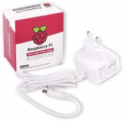 Raspberry KSA-15E-051300HE Pi - officiële voeding voor Raspberry Pi 4 Model B, USB-C, 5.1V, 3A wit