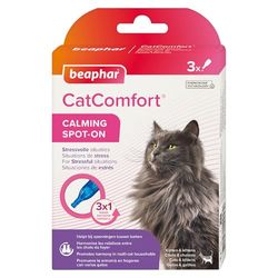 Beaphar CatComfort® Rustgevende Spot-On 3 pipetten - Voor stressvolle situaties - Comfort door feromonen - Elke pipet is één week werkzaam - Helpt bij spanningen tusesn katten - Zonder te versuffen