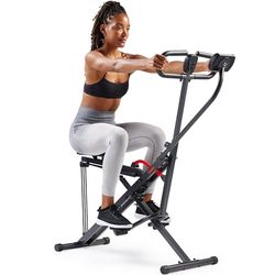 Sunny Health & Fitness Smart Upright Row-N-Ride con resistenza regolabile, attrezzatura pieghevole per esercizi a casa per braccia, glutei e gambe, connessione gratuita all'app SunnyFit - N. 077SMART