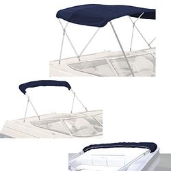 Savvycraft Housse de Rechange pour Bimini à 4 nœuds, Toile Durable de qualité Marine, Manches à Fermeture éclair, 4 nœuds de 243,8 cm de Long et 246,4 à 261,6 cm de Large, Couleur Marine