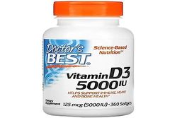 Doctor's Best Vitamina D3, 5000 IU - 360 cápsulas blandas