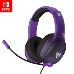 Turtle Beach Airlite Fit Auriculares con Cable para Juegos en Blanco y Negro con Licencia Oficial para Todos los Nintendo Switch: micrófono abatible y silenciable, Orejeras de Comodidad Superior