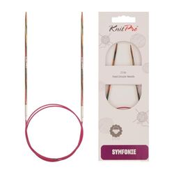 KnitPro Symfonie-Ferri da Maglia circolari fissi, 25 x 2,50 mm, Legno di Betulla, Multicolore, 2,5
