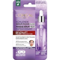 L'Oréal Paris - Masque Tissu Sérum Yeux - Soin Hydratant Anti-Rides & Anti-Cernes pour Contour des Yeux - À l'Acide Hyaluronique Pur et à la Caféine - Revitalift Filler - 11 g