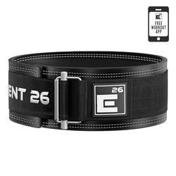 Element 26 Lederen gewichthefriem voor dames en heren, zelfvergrendelende, verstelbare lederen tilriem voor powerlifting, olympisch tillen en functionele fitness, gewichtsriem, squatriem (klein,