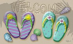 Toland Home Garden 18 par 76,2 cm Bienvenue Flip Flop Tapis Intérieur ou extérieur, Standard