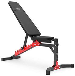 Marbo Sport, Drukbank, halterbank, verstelbare trainingsbank MH-L115, persbank, gewichtsbank, verstelbare bank, fitnessstudio, multifunctioneel, EU 107815-TR zwart
