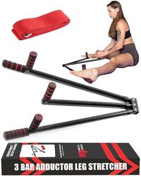 MuscleForge® Beenspreider voor het rekken van de adductoren tot meer dan 180 graden, spagattrainer voor benen in ballet, vechtsport en fitness, van roestvrij staal met gevoerde handgrepen