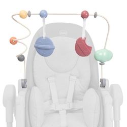 Chicco Polly Armonia speelstang voor in de kinderstoel, accessoire voor in de kinderstoel, traint de coördinatie van baby, 0 m+ afneembare zachte bedeltjes, bijtring