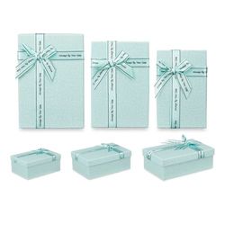 Pincello Lot de 3 boîtes décoratives Vertes en Carton nœud