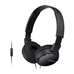 Sony MDR-ZX110AP - Vikbara Hörlurar med headsetfunktion - Svart