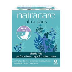 Natracare Natural Uitra Pad W/Wings - Lunghi W/Fodera in cotone organico - Confezione da 10