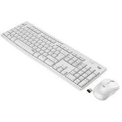 Logitech MK295 Kit Mouse e Tastiera Wireless, Layout ‎Francese Azerty, Bianco