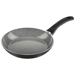 BALLARINI Bologna Poêle à frire en aluminium et céramique anti-adhésive anti-rayures pour tous types de plaques de cuisson, compatible avec l'induction, fabriquée en Italie, noir/gris 24 cm