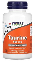 Now Foods - Taurine, 500mg | Acide Aminé pour le Soutien de la Santé Cardiaque et Énergétique - 100 Gélules
