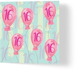 Wuzci Carte d'anniversaire « 16 » - Longueur : 150 mm - Largeur : 150 mm
