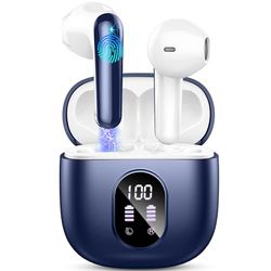 Bluetooth hoofdtelefoon, 2024 Bluetooth 5.3 hoofdtelefoon met stereo hifi, draadloze in-ear hoofdtelefoon met 4 ENC-microfoons, Bluetooth hoofdtelefoon, led-display, draadloze hoofdtelefoon, touch