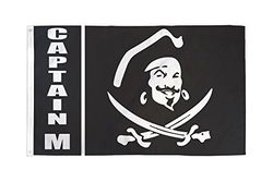 AZ FLAG - Drapeau Pirate Capitaine Morgan - 90x60 cm - Drapeau Corsaire Tête De Mort 100% Polyester avec Oeillets Métalliques Intégrés - Pavillon 50 g