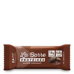 EAFIT La Barre Protéinée - Saveur Chocolat - Enrobée de chocolat au lait - 16g de protéines par barre - 5,5g de MG - faible en sucre - 12 vit et minéraux - Certifiée Anti-dopage