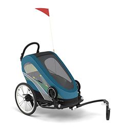 Cybex Remorque Vélo 2-en-1 ZENO Bike, Convertible en Poussette, de 6 mois à 4 ans environ, Max. 111 cm et 22 kg, Bleu (Maliblue)