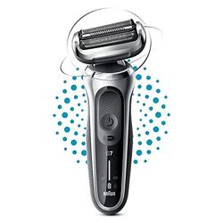 Braun Series 7 71-S1000s Rasoio Elettrico Per Uomini, Argento, 360° Flex, Wet & Dry, Ricaricabile, Senza Fili