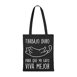 Miss MIserable Tote Bag Tote Bag Tote Bag van biologisch katoen, uniseks, volwassenen, zwart, eenheidsmaat