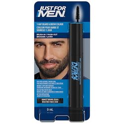 Just For Men Ritocco Instantaneo Del Grigio Barba E Sopracciglia Per Uomo, Colorazione Temporanea Per Un Look Più Folto E Ben Definito, Fino A 30 Applicazioni, Colore Nero