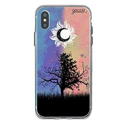 Gocase Day & Night hoes | compatibel met iPhone X/XS | transparant met opdruk | siliconen transparante TPU beschermhoes krasbestendig telefoonhoes | dag & nacht