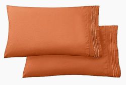 Elegant Comfort - Juego de 2 Fundas de Almohada (Microfibra de Calidad hotelera, 1500, Doble Cepillado, no arrugable, tamaño estándar/Cama Grande, Coral, 2 Unidades)