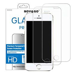 NOVAGO Compatible avec iPhone 5/ 5S/ 5C/ Se - Pack de 2 Films Protection écran en Verre Trempé Transparent et résistant