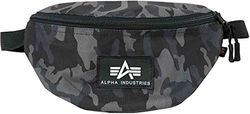 Alpha Industries midjeväska med gummitryck Unisex axelremsväska Black Camo