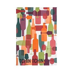Coucke Printed Cotton Tea Towel, Tchin Tchin, 50 x 75 cm