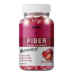 Weider Fiber Gummies (36 Gums) Strawberry Flavour. Gummies with 6g Soluble Fiber Fibersol/Serving, Supporting Digestion Processes and Blood Sugar Control. No Added Sugar, Gluten-Free.
