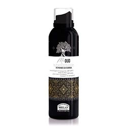 Helan M Oud - Shaving Foam for Men against Irritation and Redness, Gentle Emulsion Promotes Razor Smoothness on Skin - Emollient and Nourishing with Vitamin E and Linseed Oil - Made in Italy, 200 ml