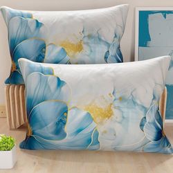 PETTI Artigiani Italiani - Coppia di Federe Cuscino Letto 50x80 cm, Federa in Microfibra Anallergica, Set Due Fodere Copricuscino Matrimoniale Fantasia Floreale, 100% Made in Italy