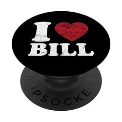 I Love Bill, I Heart Bill Corazón Rojo PopSockets PopGrip Adhesivo