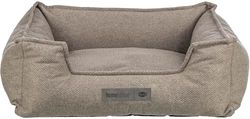 TRIXIE Cuccia per cani Gano 100 x 80 cm in tortora – Cuccia quadrata con morbido rivestimento in tessuto, per cani di taglia media, cuscino integrato fisso, fondo antiscivolo, morbido e lavabile