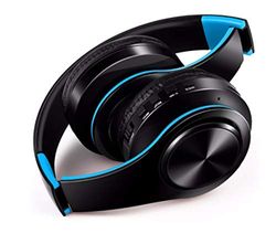 Hoofdtelefoons, draadloos, opvouwbaar, voor Motorola Moto G7 Power-Smartphone, Bluetooth, knoppen, verstelbaar, universeel geluid (blauw)