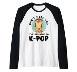 No puedo escucharte, estoy escuchando mercancía de K-pop, jirafa, K-pop Camiseta Manga Raglan