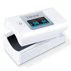 Beurer PO 35 pulsoximeter, meting van zuurstofsaturatie (SpO₂) en hartslag (polsslag), pijnloos gebruik, gemakkelijk af te lezen kleurendisplay, hartslagdisplay