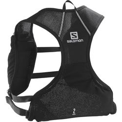 Salomon Agile 2-delige set drinkvest met flessen, uniseks, essentiële capaciteit, reflecterende details, bewegingscomfort, zwart